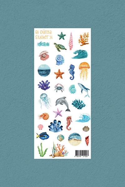 Bi Dünya Haber M34 – Deniz Canlıları Temalı Sticker Seti