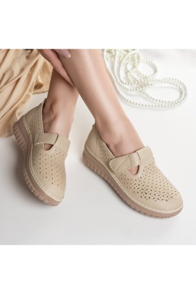 Cadia Pantofi casual bej pentru femei din piele, malisa, 40