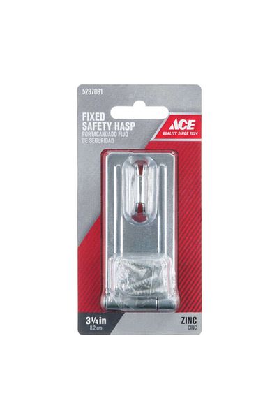ACE High Quality Zinc Fixed Staple Safety Hasp Silver 3-1/4inch