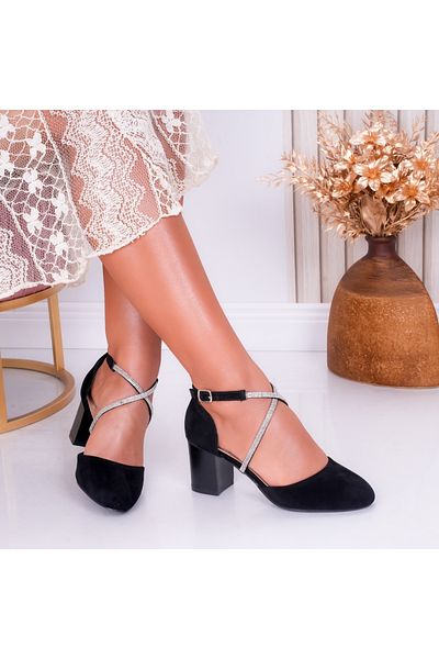 MODA STİL Women's Black Shoes Made of Eco-Suede Leather Rimara, 40