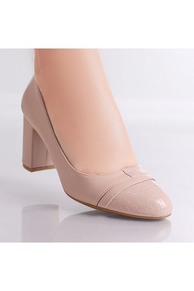 MODA STİL Women's Beige Heeled Shoes Made of Eco-Leather Acosta, 37