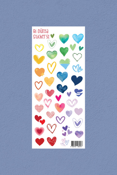 Bi Dünya Haber M52 – Colorful Hearts Sticker Set