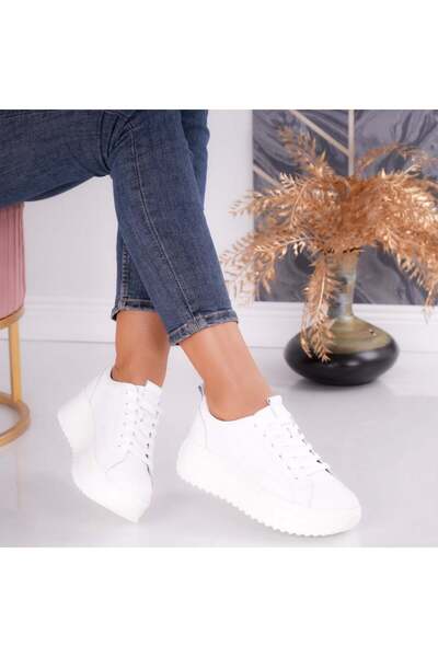 ANGEL BLUE Pantofi sport damă, albi, din piele, Shula, mărimea 37