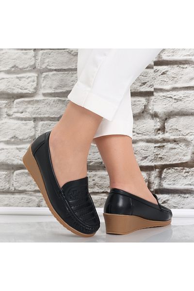 MODA STİL Women's Black Shoes Made of Eco-Leather Fasila, 40