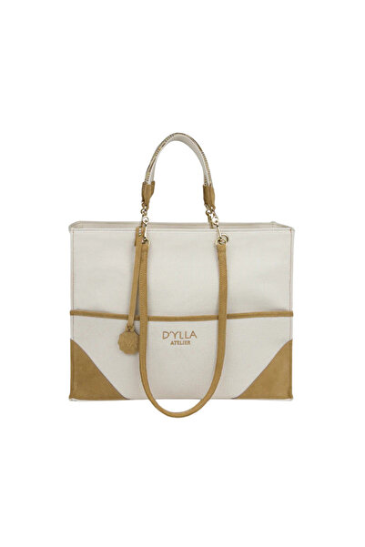 D'ylla Atelier Women's Shoulder Bag from Valeria Series - Tote Bag - Ecru