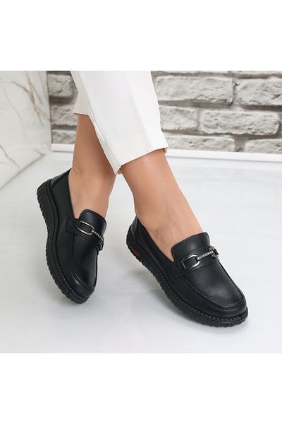 MODA STİL Women's casual shoes Black Eco-leather siham, 41