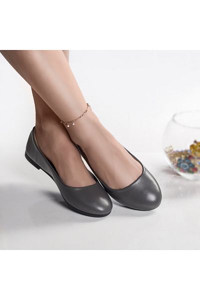 MODA STİL Women's grey ballet flats, eco-leather, patrika, 38