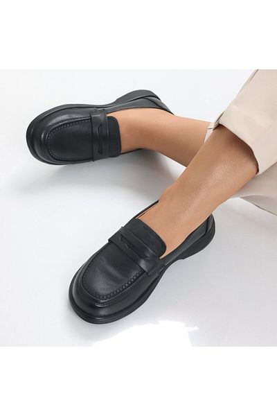 MODA STİL Women's casual shoes Black Genuine Leather Sendiana, 39