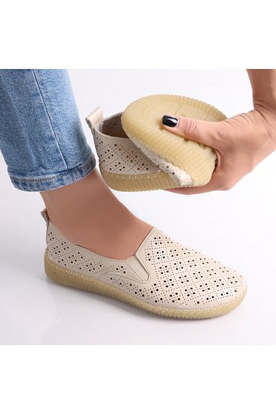 MODA STİL Women's Casual Beige Shoes Made of Eco-Leather Sovani, 37
