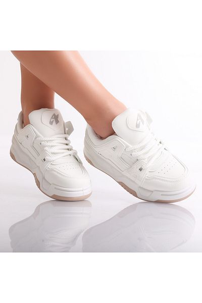 MODA STİL Women's White Sneakers Made of Ecological Leather Yuridia, 41