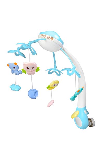 Teno Teno® Musical Crib Carousel, Baby, remote control, removable toys, light blue