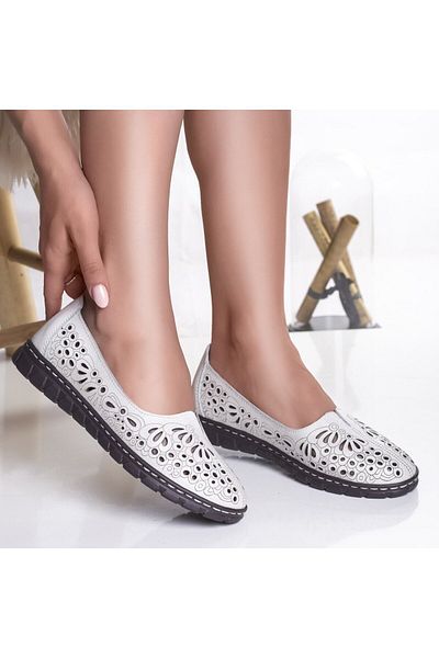 MODA STİL Women's casual white shoes made of genuine leather opilo, 39