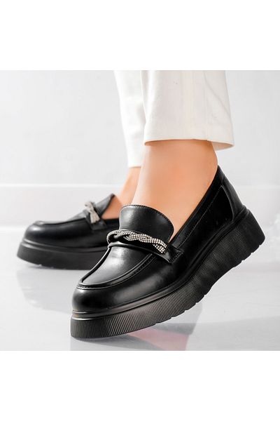 MODA STİL Women's Casual Black Shoes Made of Eco-Leather Arjun, 37