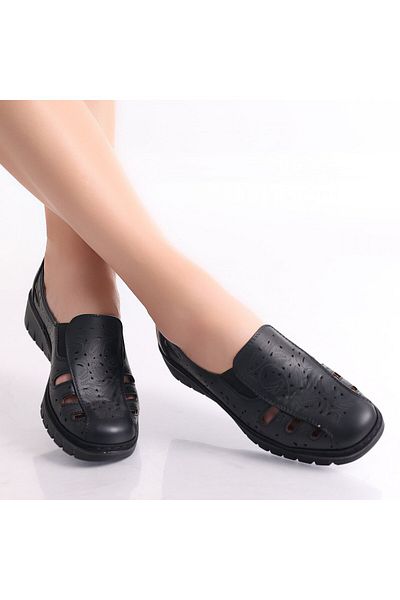 MODA STİL Women's Casual Black Shoes Made of Ecological Leather Nelea, 41