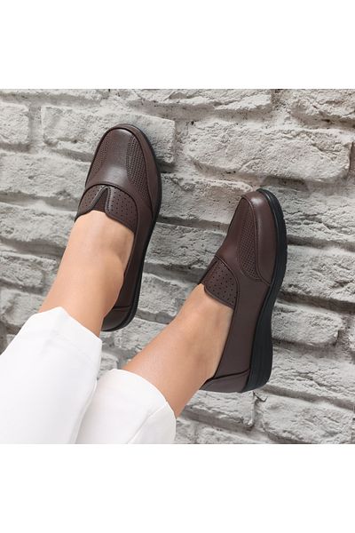 MODA STİL Women's Casual Shoes Brown Made of Risan Eco-Leather, 40