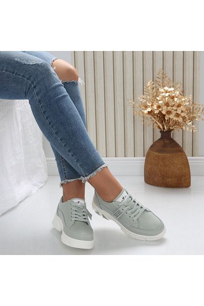 MODA STİL Women's casual shoes Mint Green made of natural leather Mika, 40