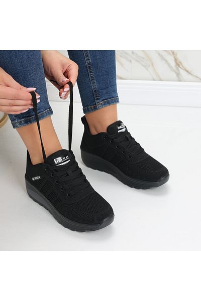 MODA STİL Kiera women's black textile sports shoes, 36