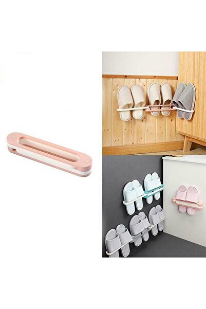 farist Plastik Banyo Terlik Ve Havlu Tutucu Portatif Pratik Kapı Arkası Duvara Yapıştırmalı Ayakkabı Rafı