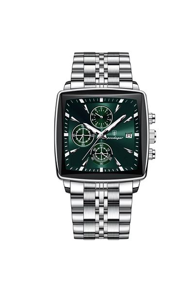 delis Men's watch Poedagar CS1828, stainless steel, silver, green dial