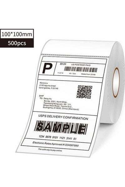 HALAMODO 500-Piece Thermal Label Paper Rolls White