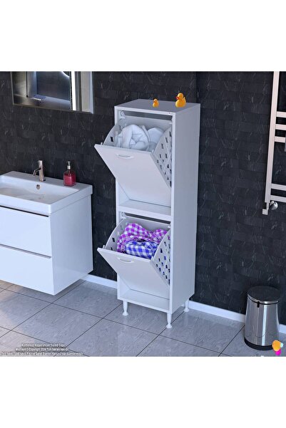 Modilayn İlkim İkili Çamaşır Sepeti (50 cm Genişlik)