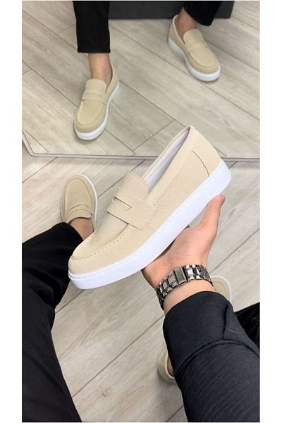EBRUS TREND Et180 Estilo X Laceless Suede Men's Casual Sports Classic Shoes Bt - Cream