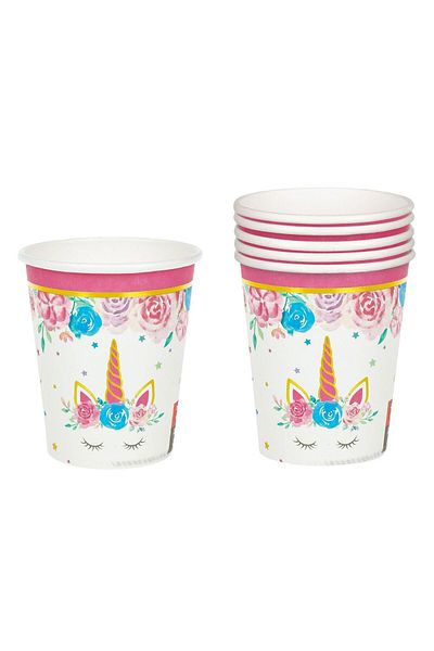 OEM Party Glasses Set, Unicorn Pattern, Multicolor, Capacity 240ml, 6 Pieces