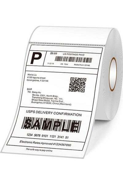 HALAMODO 500-Piece Thermal Label Paper Rolls White