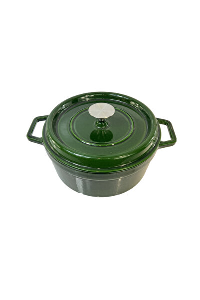 Parfait Dual Ergonomic Handle Cast Iron Casserole with Lid Green 28cm