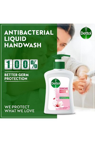Dettol Skincare Liquid Handwash Pump Rose & Sakura Blossom Scent 200 ml