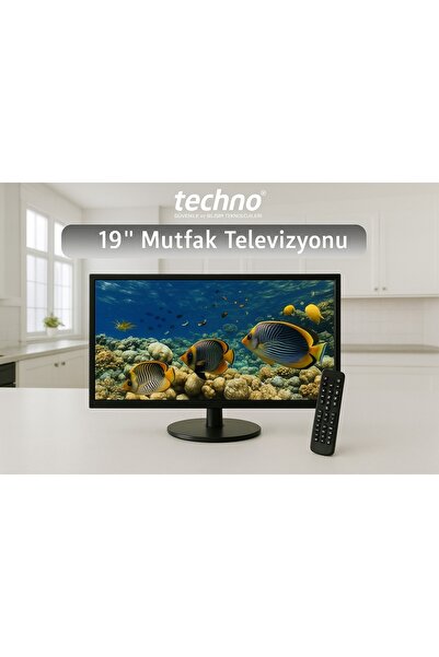 Techno Pg 19'' 60hz 5ms (Hdmı+Vga) Sesli Hd LED Monitör, Karavan, Mutfak Televizyonu