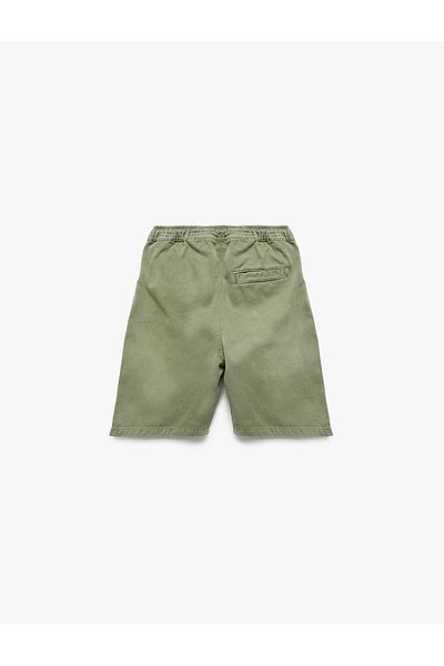 Koton Cotton Pocket Detailed Elastic Waist Tie Chino Shorts