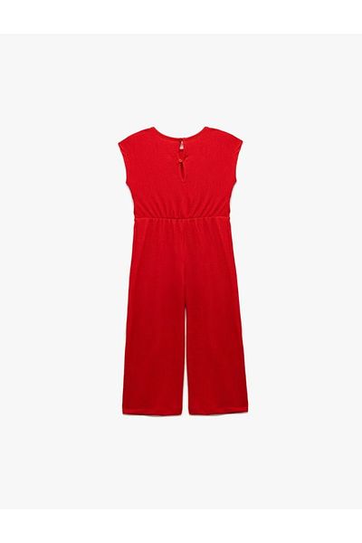 Koton Kids Girl's Crew Neck Girdle Detailed Sleeveless Jumpsuit
