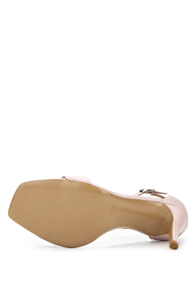 Tamer Tanca Women's Genuine Leather Pink Heeled Shoes