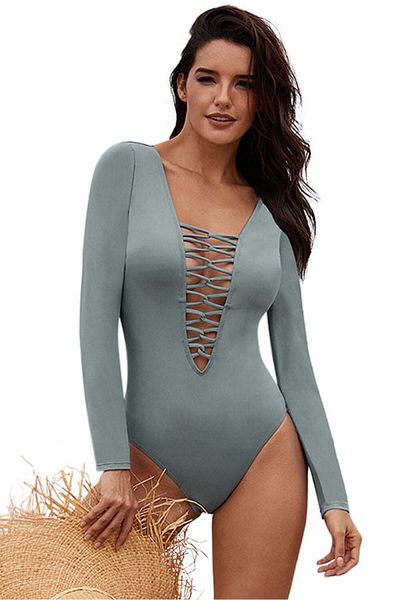 WildFashion One-piece swimsuit with long sleeves SW2409-1844 L/XL