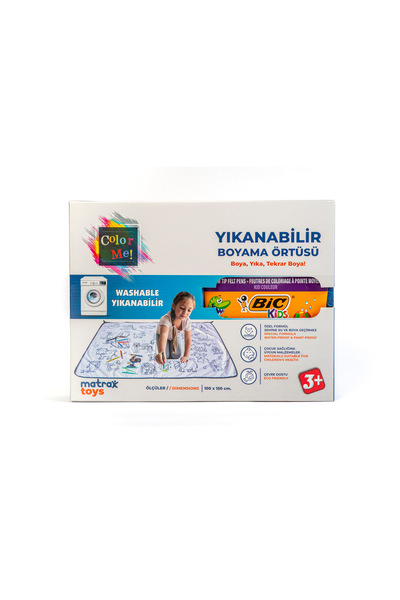 Matrax Yıkanabilir Boyama Halısı 12'li Kalem Hediye