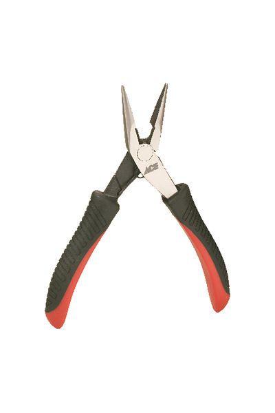 ACE Comfort Grip Handle Alloy Steel Needle Nose Pliers Red and Black 4inch