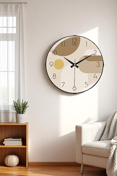 Muyika Design Modern Sessiz Mekanizmalı Şık Tasarım Dekoratif Bombe Camlı 36cm Duvar Saati-Cino