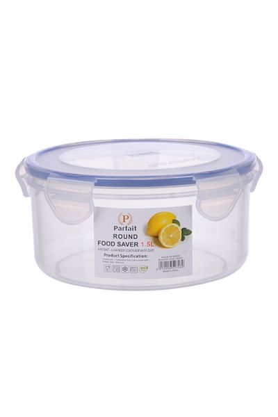 Parfait Round Airtight Leak-Proof Food Container Clear and Blue