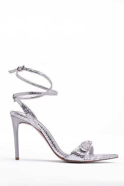 Tasarım Women's Thin Heeled Stiletto Shoes – Ankle Strap, Crystal Stone, Suitable for Special Occasions