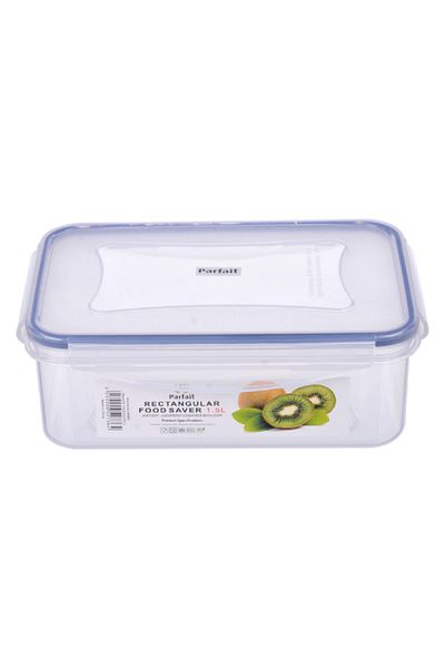 Parfait Rectangular Airtight Leak-Proof Food Container Clear and Blue 1.5 Liter