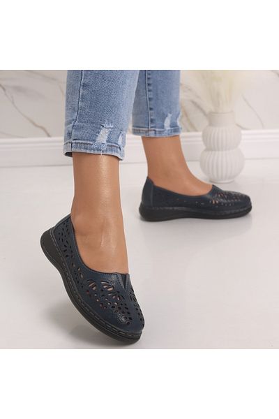 MODA STİL Women's casual shoes Navy Blue made of natural leather Rozlin, 37