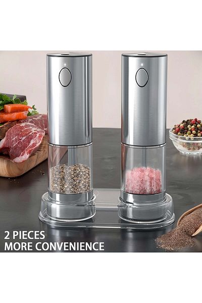 EqiEch Automatic Electric Salt & Pepper Grinder with Adjustable Coarseness for Kitchen & Restaurant