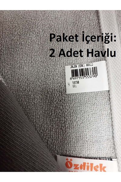 Özdilek Özdilek 2-Piece Kdf Cotton Hand-Face Towel (50X90)-Jalen Gray