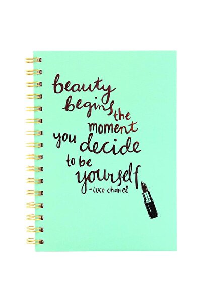 Roco دفتر تمارين "الجمال يبدأ من اللحظة التي تقرر فيها أن تكون نفسك" A5 80 ورقة مسطرة واحدة