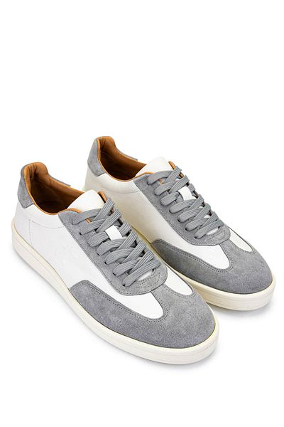 Tamer Tanca Men's Genuine Leather Beige Sneakers & Sports Shoes