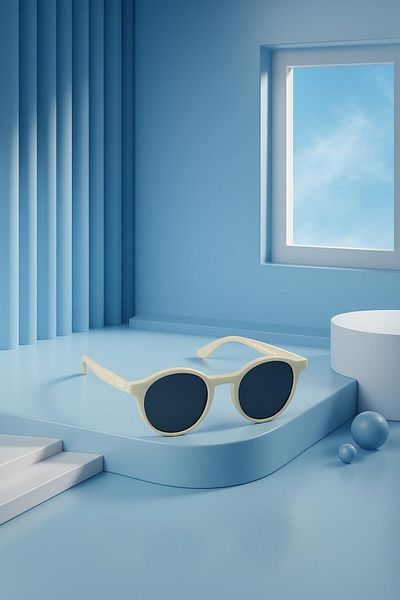 Tics Loom 3-7 Years Old Children's Sunglasses - Cream