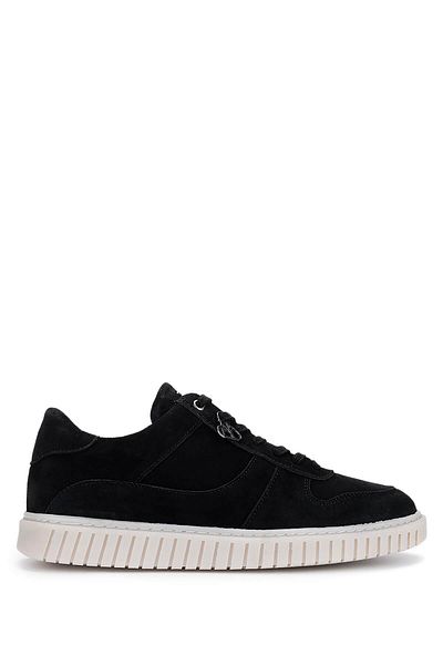 Tamer Tanca Men's Genuine Leather Black Suede Sneakers & Sports Shoes