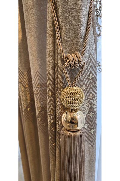 Perdehome - Tassel Curtain Accessory Attach to Cornice Curtain Tie 1 Pc