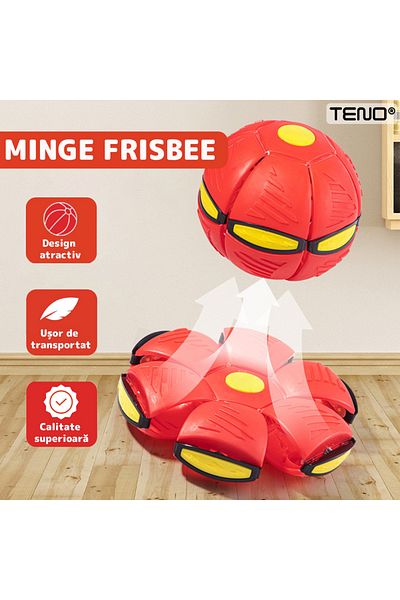 Teno Teno® Flying Ball Transformable into Frisbee Disc, 2 play modes, 23 cm, red